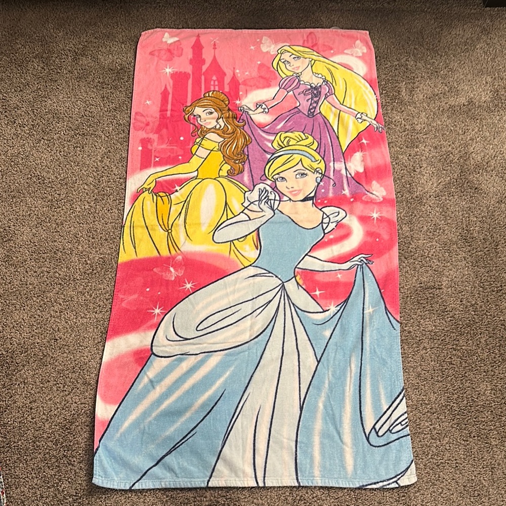 Disney Princess Beach Towel - Pink and Blue